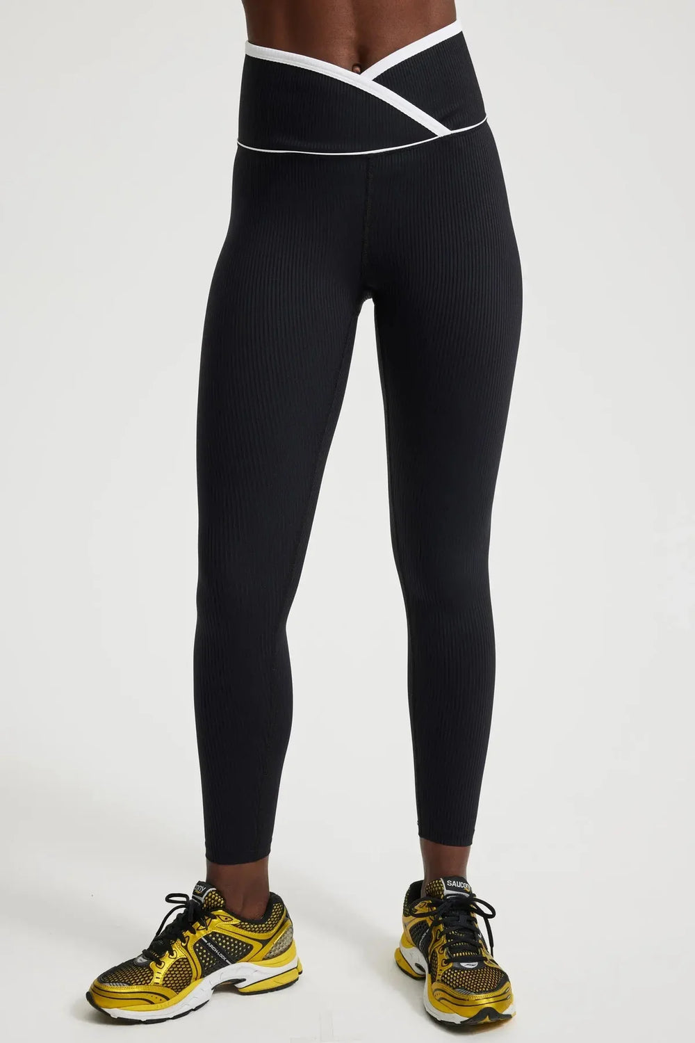 Ribbed Two Tone Veronica Legging - Black / White