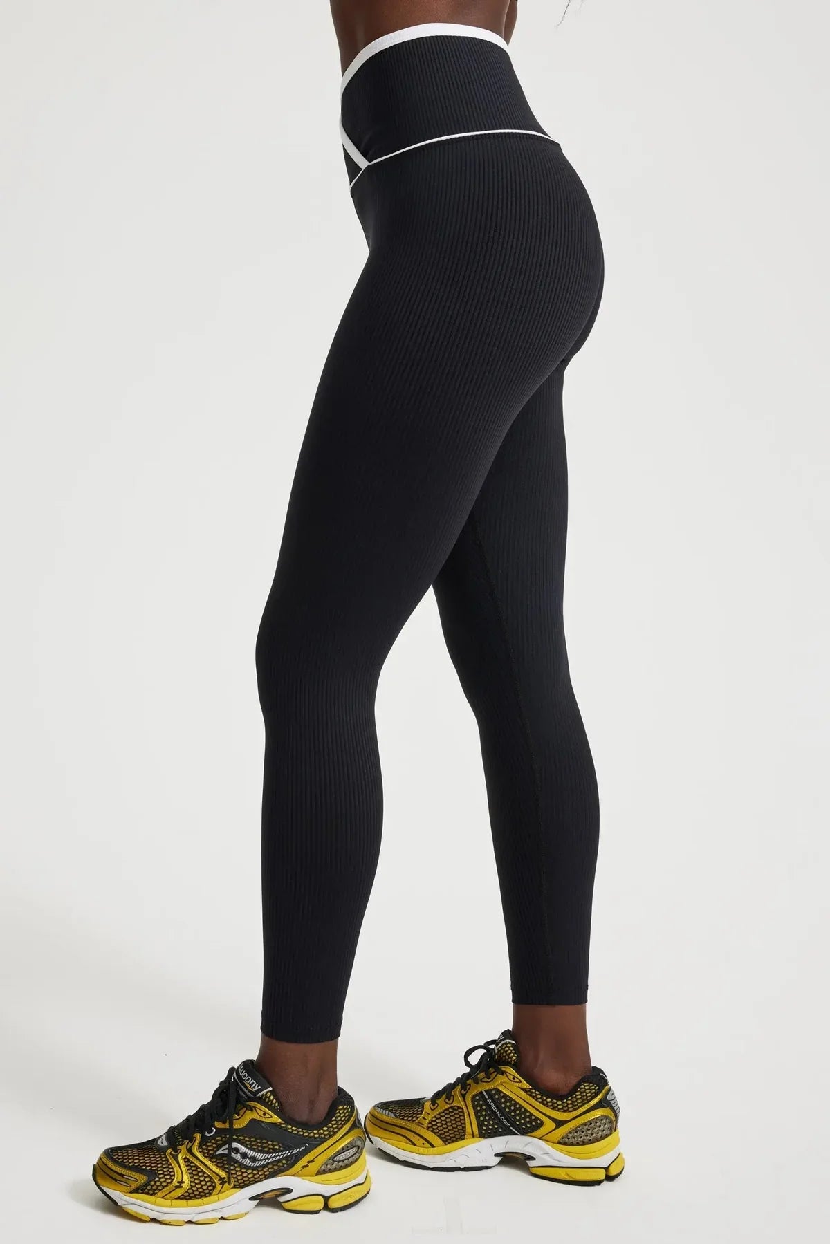 Ribbed Two Tone Veronica Legging - Black / White