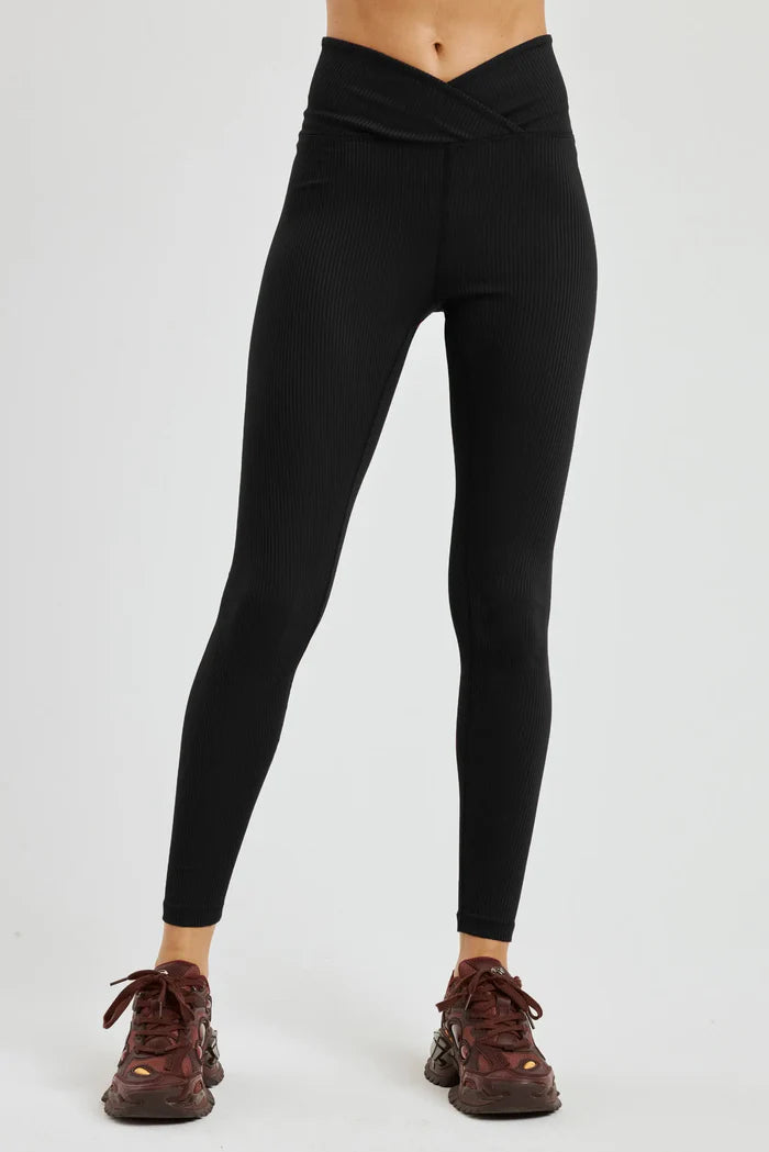 Ribbed Veronica Legging - Black