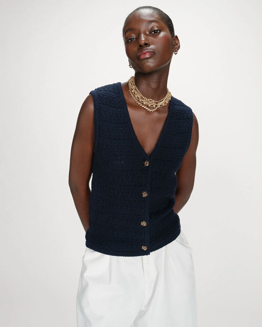 Vincennes Sleeveless Vest - Marine