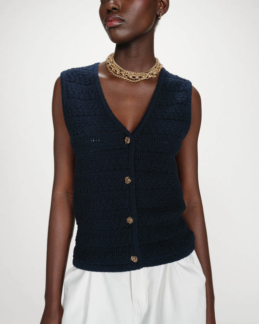 Vincennes Sleeveless Vest - Marine