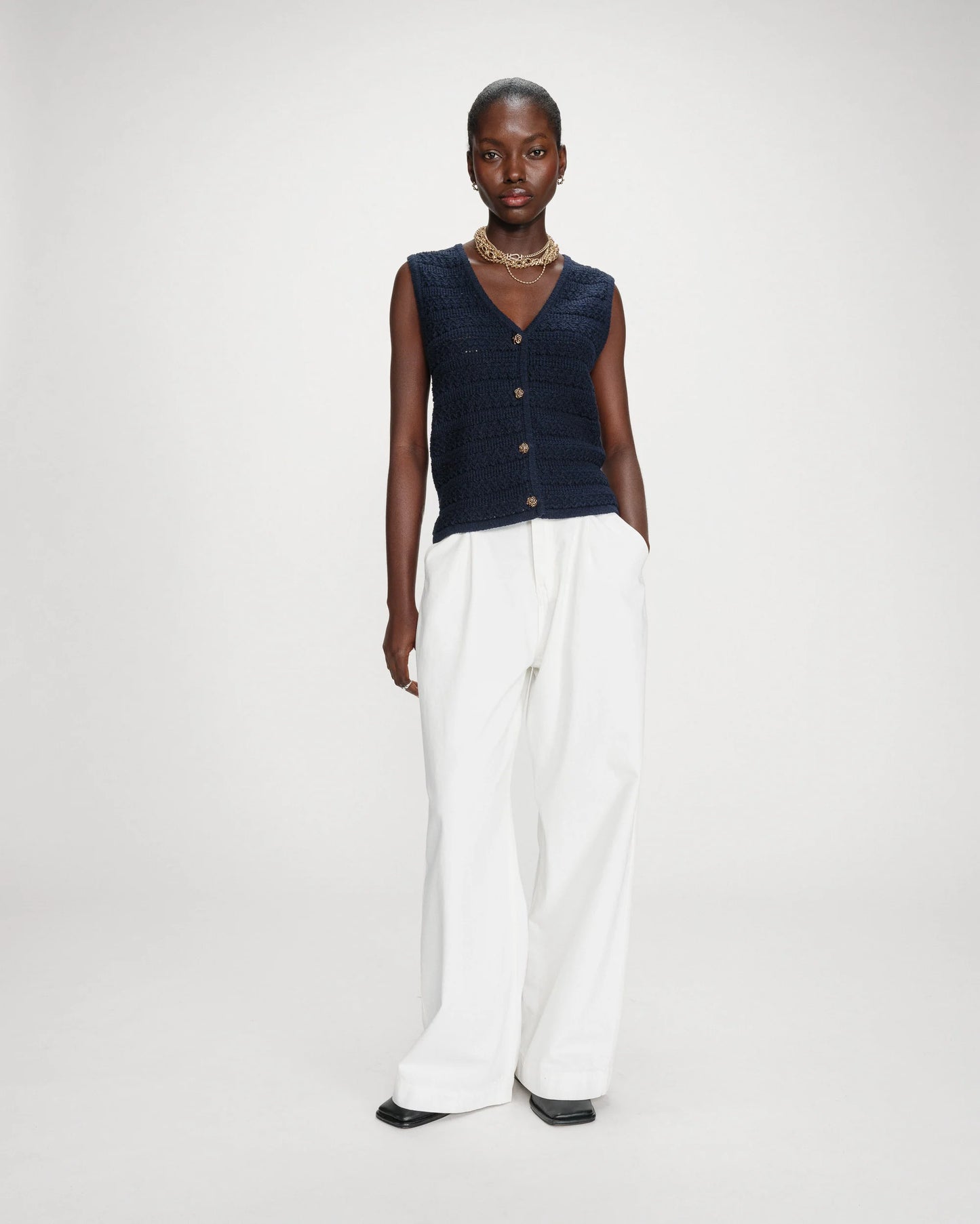 Vincennes Sleeveless Vest - Marine