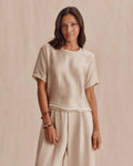 Violet Short Sleeve Top - Wheat / Shell