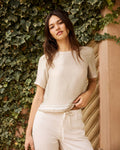 Violet Short Sleeve Top - Wheat / Shell