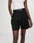 Vite Pleated Straight Shorts - Noir