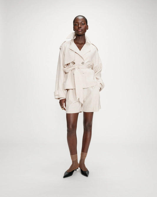 Vogue Short Trench Coat - Sand