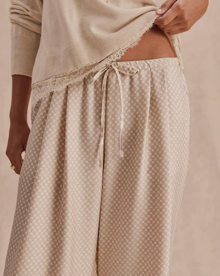 Valerie Pleated Print Pant - Wheat / Shell