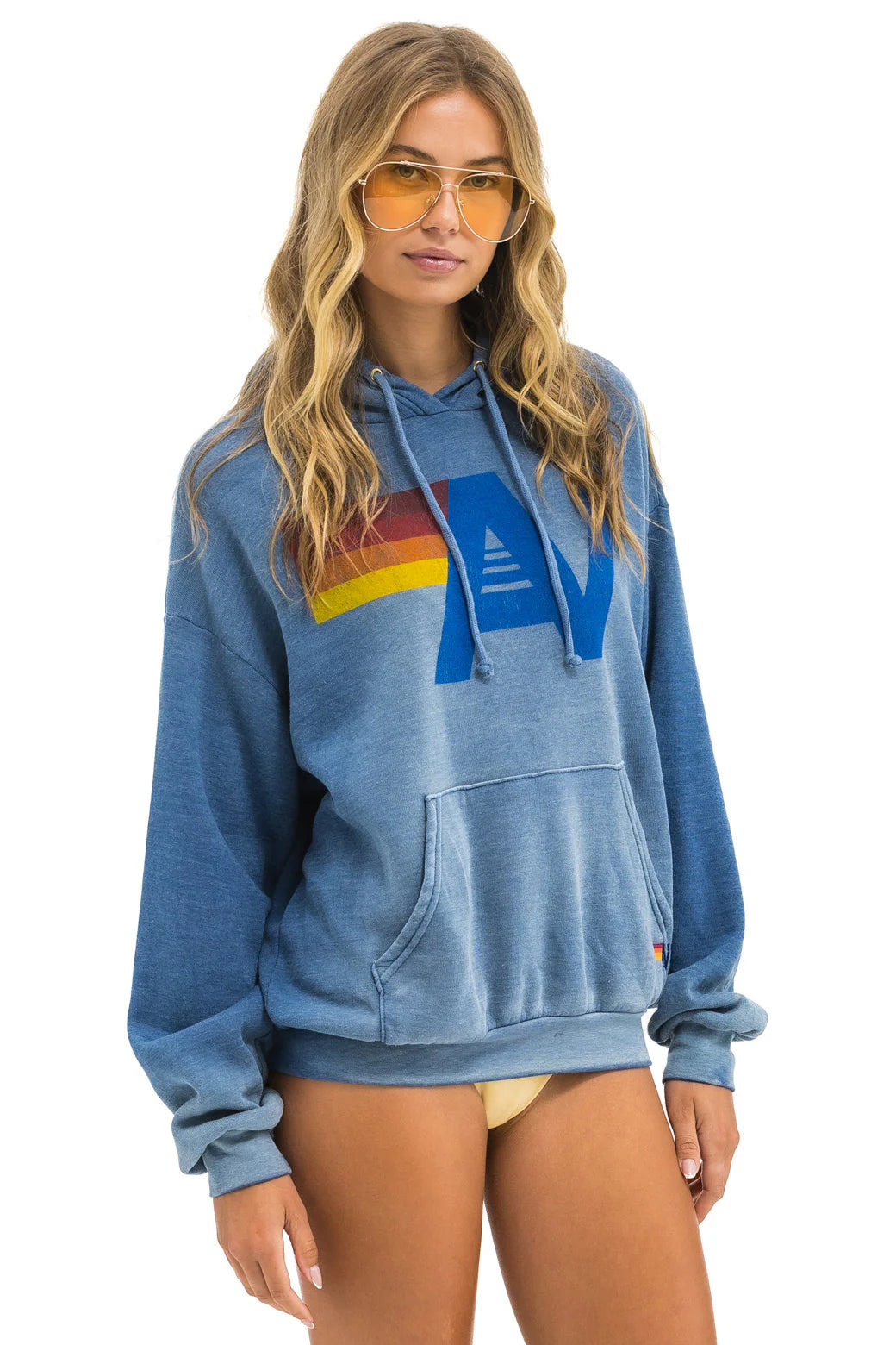 Vintage Logo Relaxed Pullover Hoodie - Faded Water