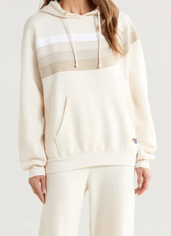 Wave Stripe 4 Hoodie - Vintage White