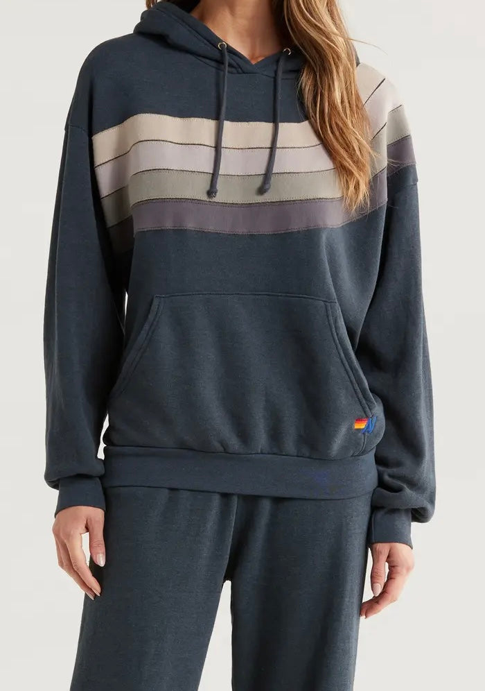 Wave Stripe 4 Hoodie - Charcoal