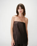 West Pleated Bustier Top - Chocolate