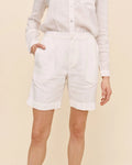 Pleated Bermuda - White