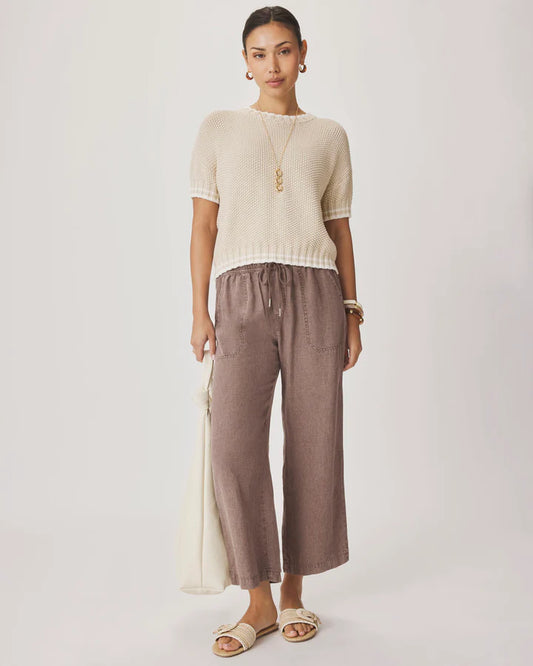 Angie Crop Wide Leg Pant - Wicker