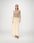 Winda High-Waisted Flared Long Skirt - Jaune