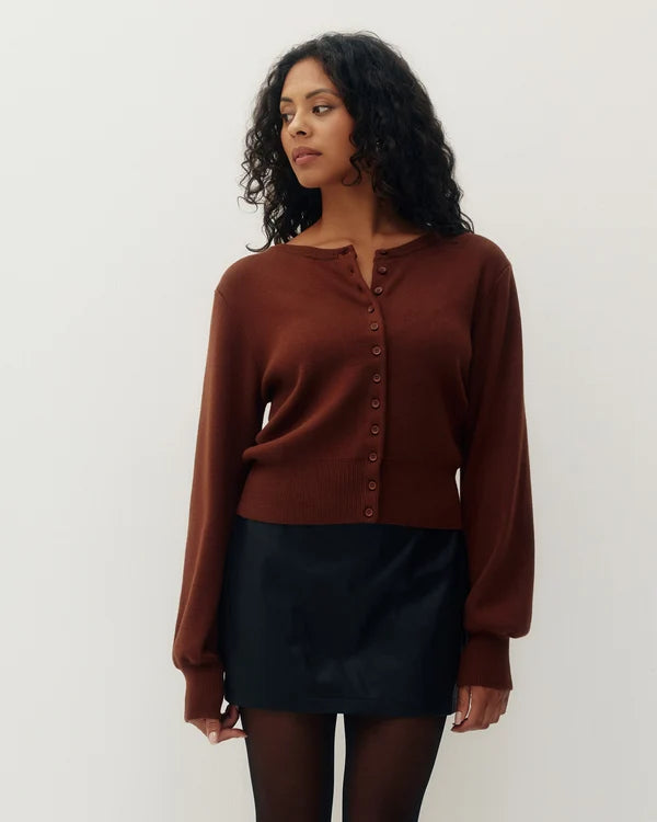 Pullover Two-Way Cardigan - Winter Fig