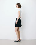 Adele Corduroy Wrap Mini Skirt - Navy