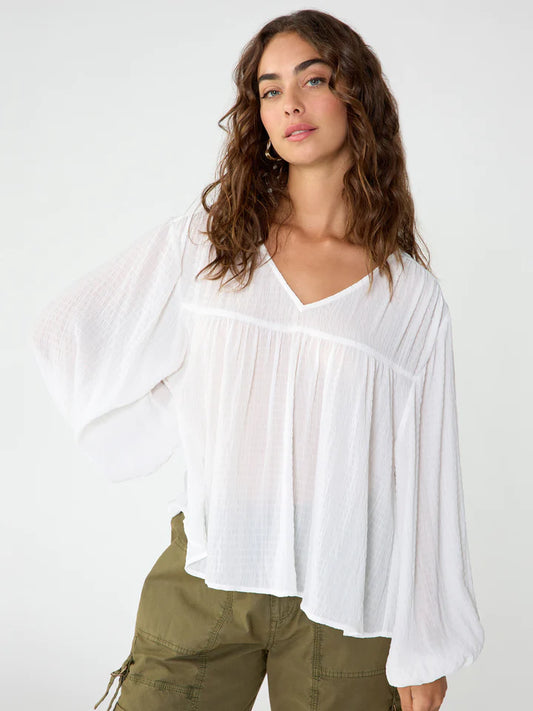 Wide Sleeve Blouse - White