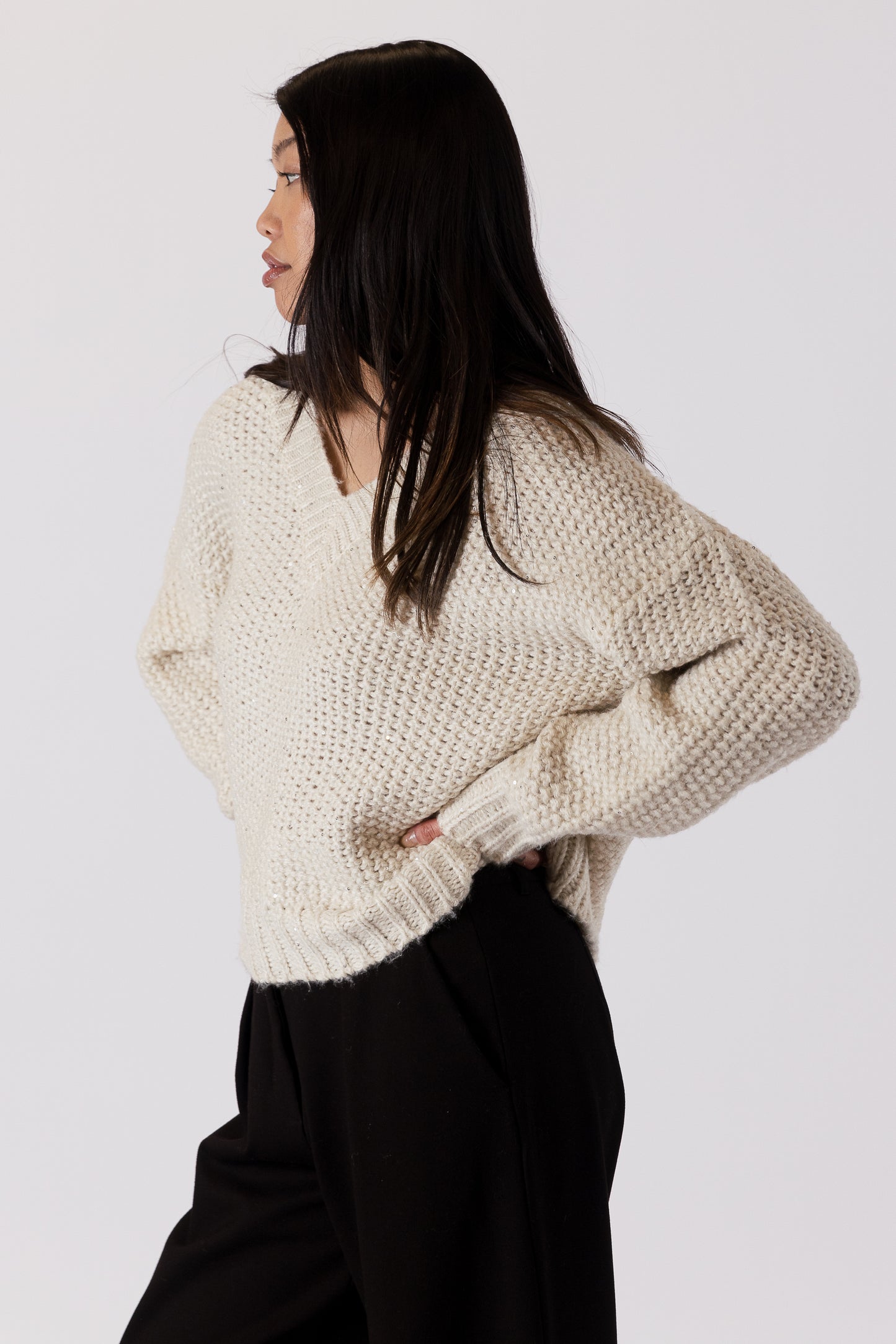 Yule Sweater - Heather Beige Sparkle