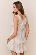 Zayan Heart Eyelet Cotton Mini Dress - White