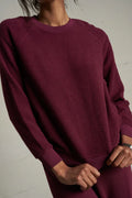 Ziggy Reverse Fleece Shrunken Crew Neck Sweatshirt - Dark Burgundy