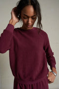 Ziggy Reverse Fleece Shrunken Crew Neck Sweatshirt - Dark Burgundy