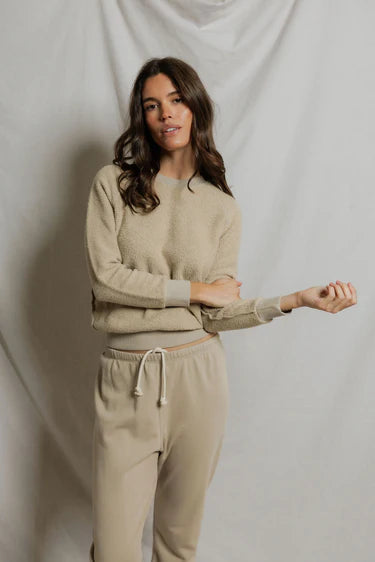 Ziggy Reverse Fleece Crew Neck Sweatshirt - Driftwood