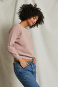 The Ziggy Inside Out Cotton Fleece Shrunken Crew - Mauve