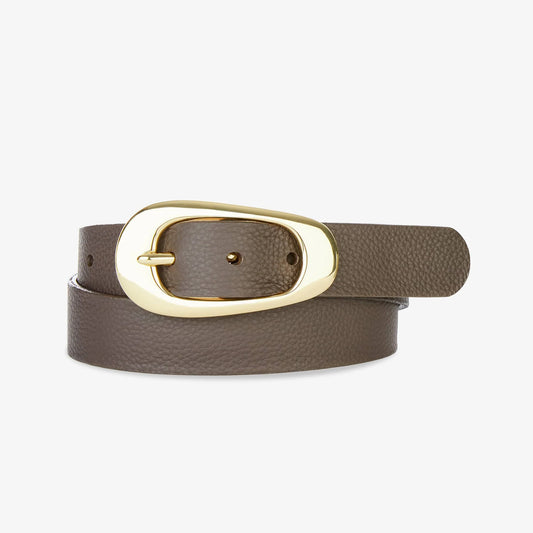 Zya Pebbled Belt - Chestnut