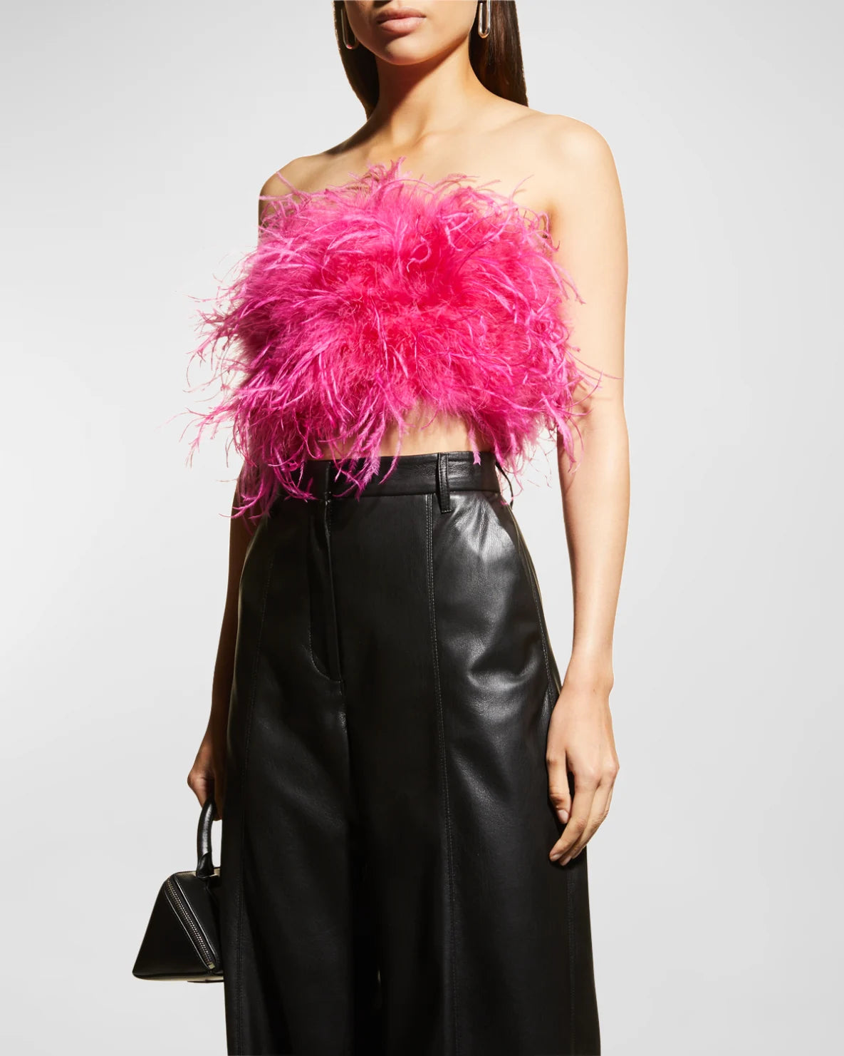 Zaina Feather Bustier in Pink