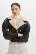 Dylan 80's Sherpa Leather Biker Jacket