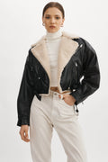 Dylan 80's Sherpa Leather Biker Jacket