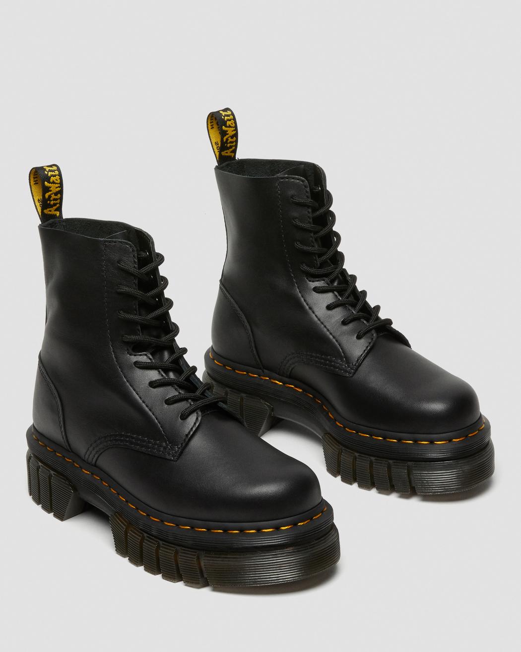 Audrick Nappa Leather Platform Ankle Boots - Black