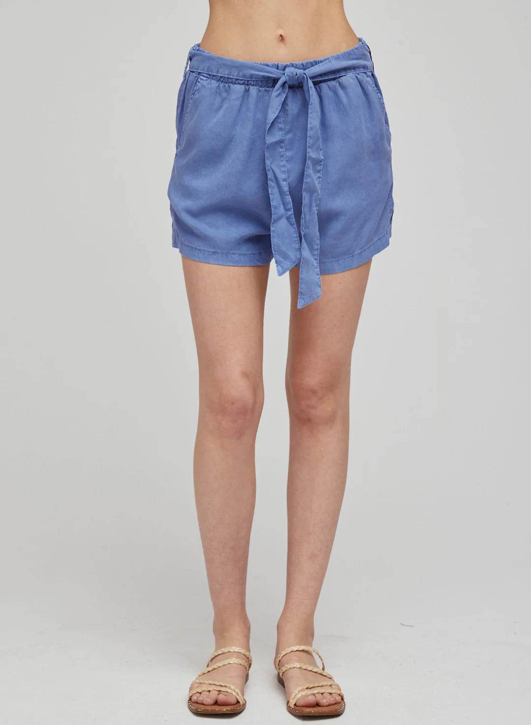 Clean Belted Short - Mykonos Blue