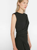 Draped Knit Midi Dress - Noir