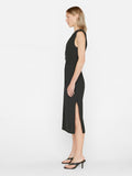 Draped Knit Midi Dress - Noir