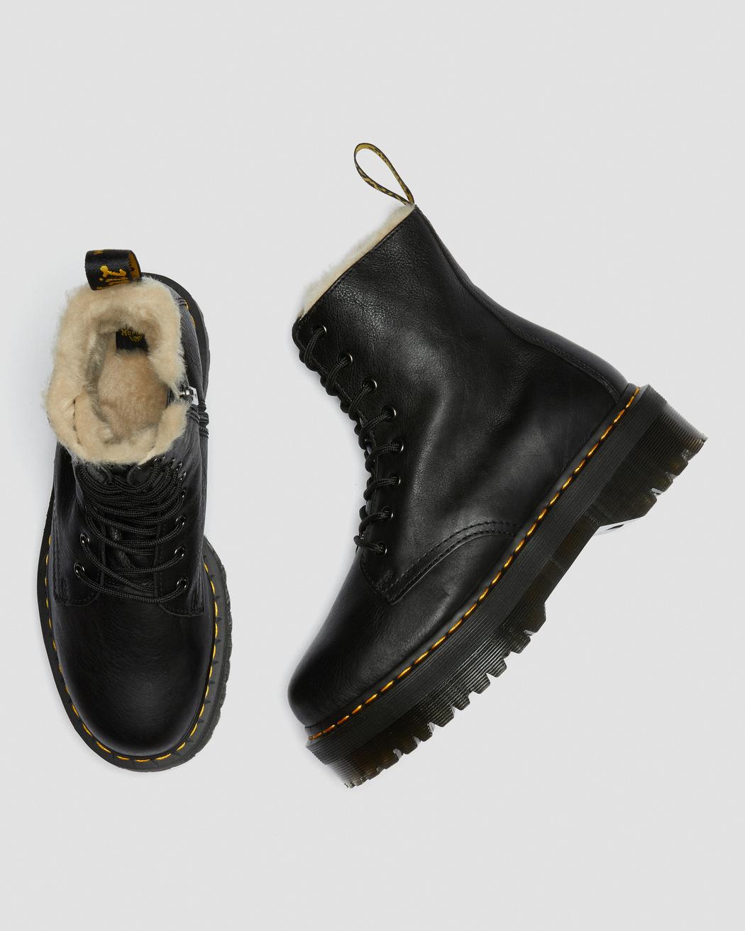 Jadon Leather Faux Fur Lined Platform - Black Pisa – Premium Boutique