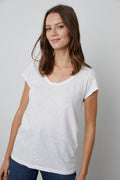 Kira Original Slub Scoop Neck Tee - White