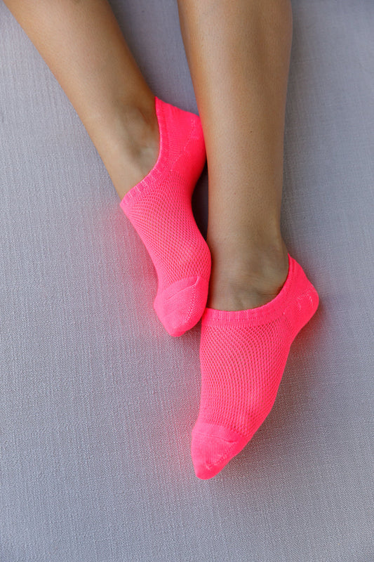 Neon Pink Mesh Ankle sock